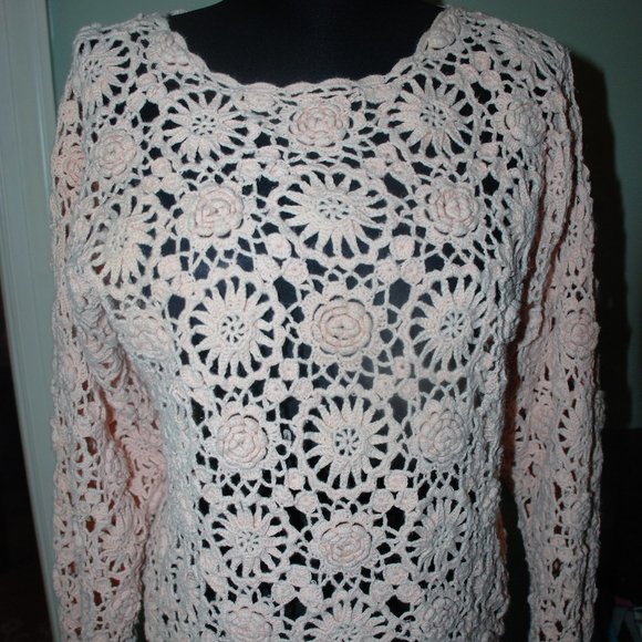 Vintage Crocheted Sweater - Picture 1 of 4